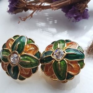 Joan Rivers floral Clip on‎ Earrings